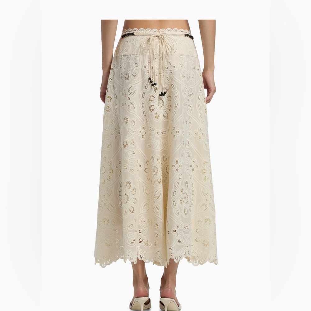 Zimmermann  Rhiannon Lace Cotton A-Line Midi-Skirt. Size 1 - Picture 5 of 7